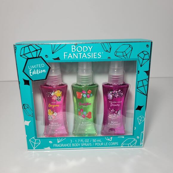 New Body Fantasies Limited Edition Stay Gorgeous Good Vibes Follow Your Dreams - Picture 1 of 2